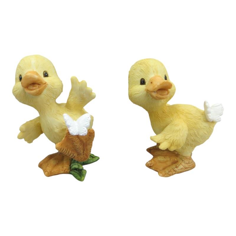 Assorted cute yellow duck with butterfly 7.5cm