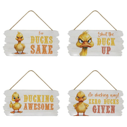 Assorted duck sayings MDF plaque 24x11cm