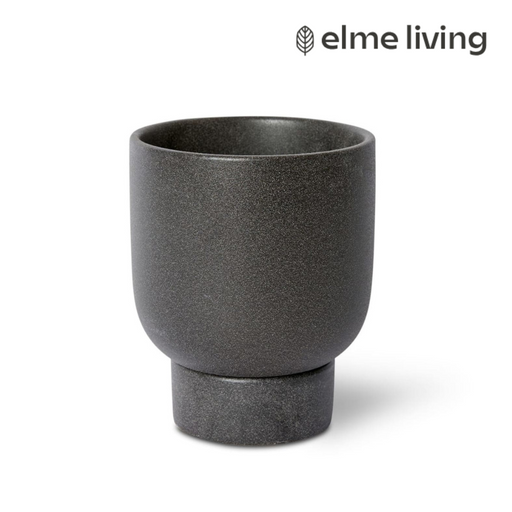 Ronis Daylen Pot with Saucer Black 16x16x19cm