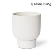 Ronis Daylen Pot with Saucer White 16x16x19cm – thumbnail