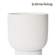 Ronis Daylen Pot with Saucer White 16x16x19cm – thumbnail