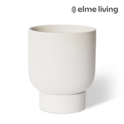 Ronis Daylen Pot with Saucer White 20x20x24cm – thumbnail