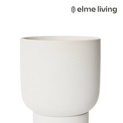 Ronis Daylen Pot with Saucer White 20x20x24cm – thumbnail