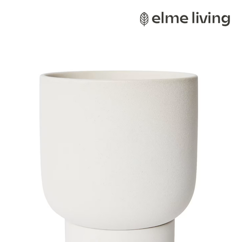Ronis Daylen Pot with Saucer White 20x20x24cm