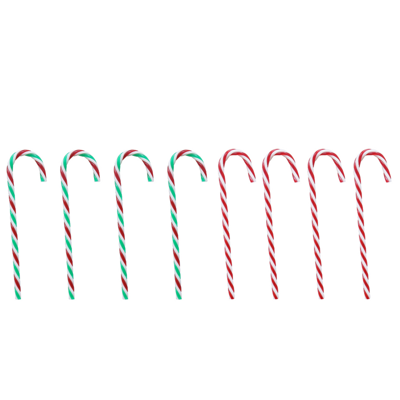 Deco Candy Canes 4pk 15cm Assorted – festive candy cane decorations for Christmas trees, wreaths, and garlands