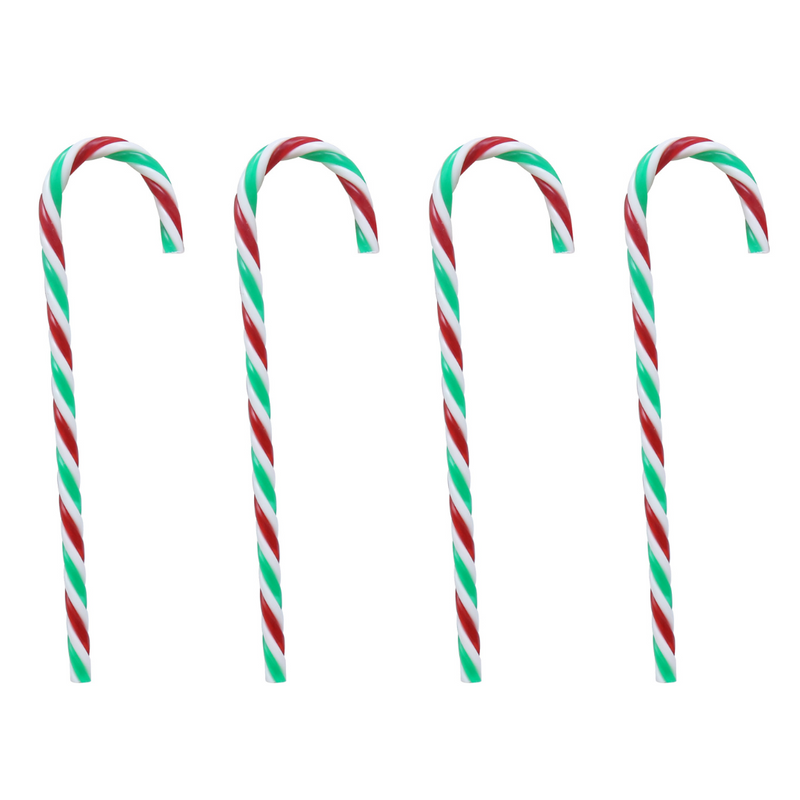 Deco Candy Canes 4pk 15cm Assorted – festive candy cane decorations for Christmas trees, wreaths, and garlands