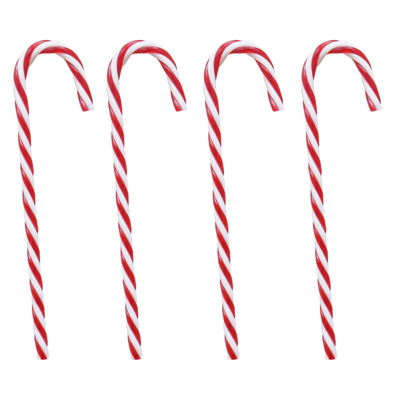 Deco Candy Canes 4pk 15cm Assorted – festive candy cane decorations for Christmas trees, wreaths, and garlands