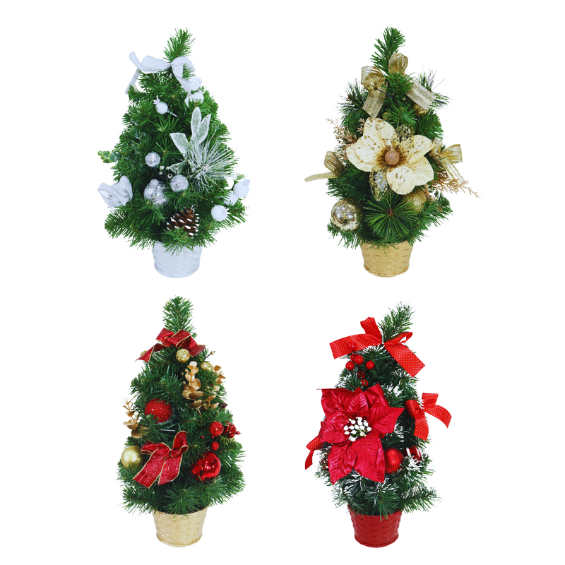 Ronis Decorated Pine Potted Tree 40cm Assorted