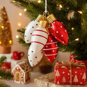 Cluster of 6 clear glass light globe decorations, 10cm each – thumbnail