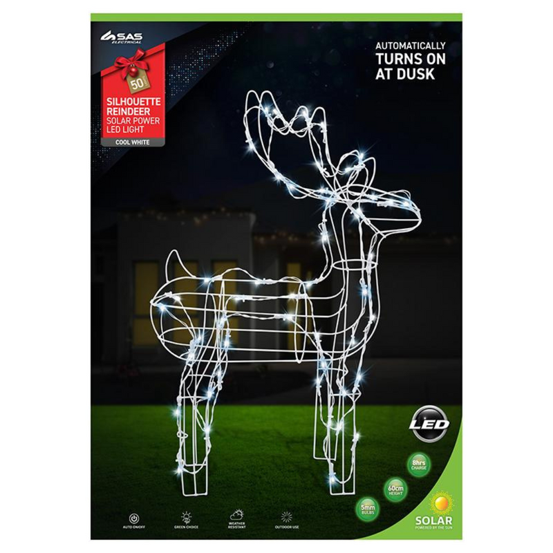 Ronis Decorative Light Solar Reindeer 50 LED 37x55cm Cool White 2 Functions