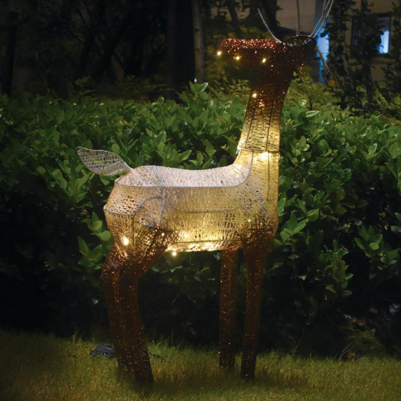 Ronis Decorative Light Solar Reindeer Glitter 84 LED 45x120cm Warm White