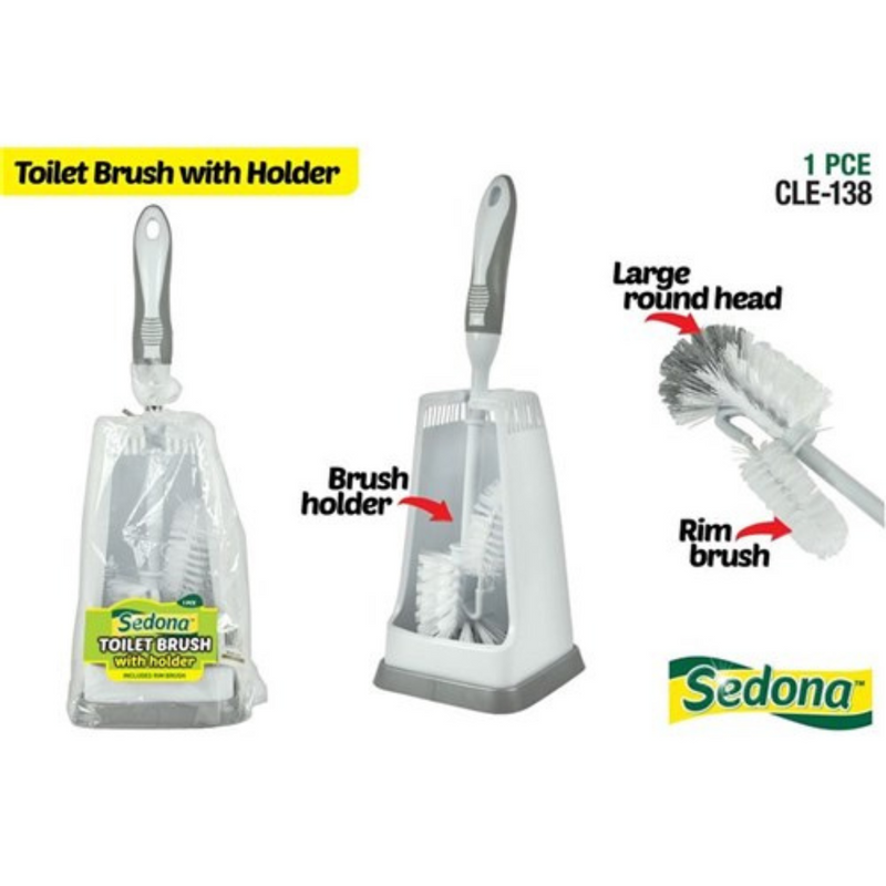 Ronis Deluxe Toilet Brush Set 2pce Sedona