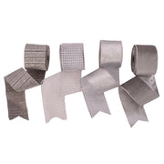 Assorted design silver ribbons 6.3cm x 5m roll for gift wrapping and festive decorations