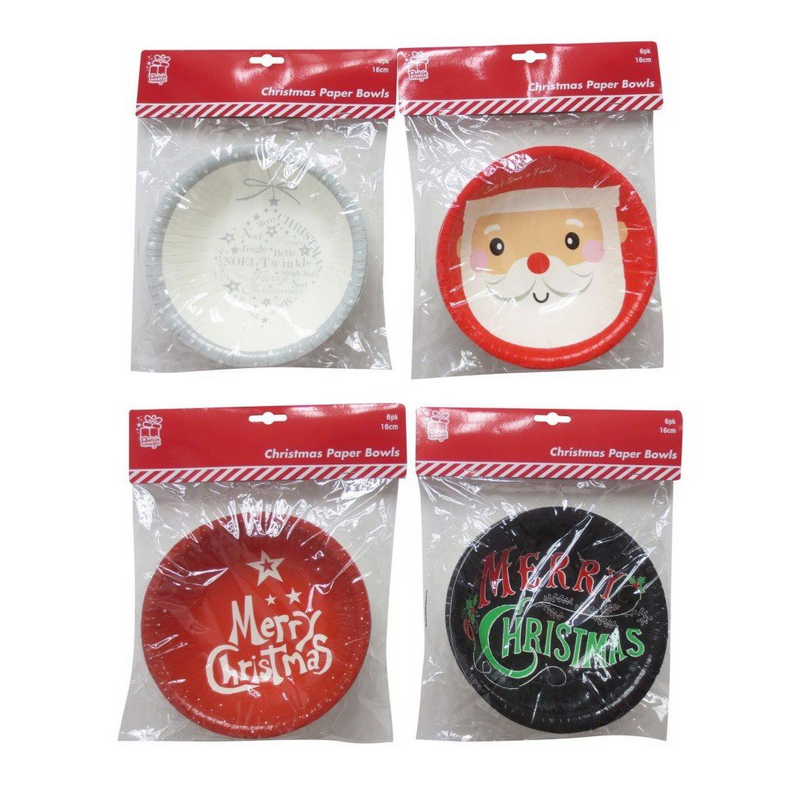 Assorted printed dessert bowls 6-pack – colorful disposable paper bowls for party treats