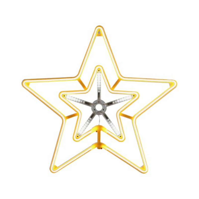 Digit Shooting Neon Star Warm White 55x51cm – LED neon-style festive star with shooting trail for Christmas and seasonal décor
