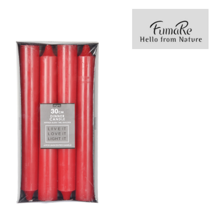 Ronis Dinner Candle Red 3.8cmDx30cmH