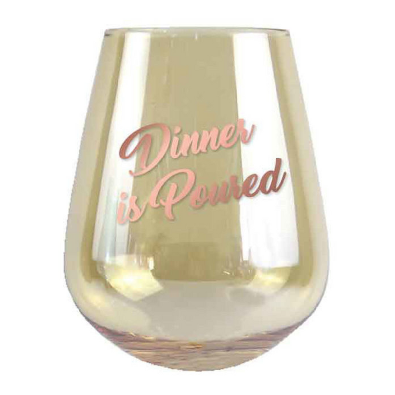 Ronis Dinner Is Poured Stemless Glass 13cm 600ml 2pk