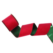 Ronis Double Sided Wire Edge Tree Ribbon 10x100cm Burgundy Velour