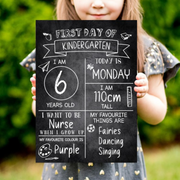 Ronis Double Sided Board A4 Back to School Sign First Day & Last Day