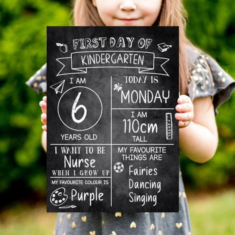 Ronis Double Sided Board A4 Back to School Sign First Day & Last Day