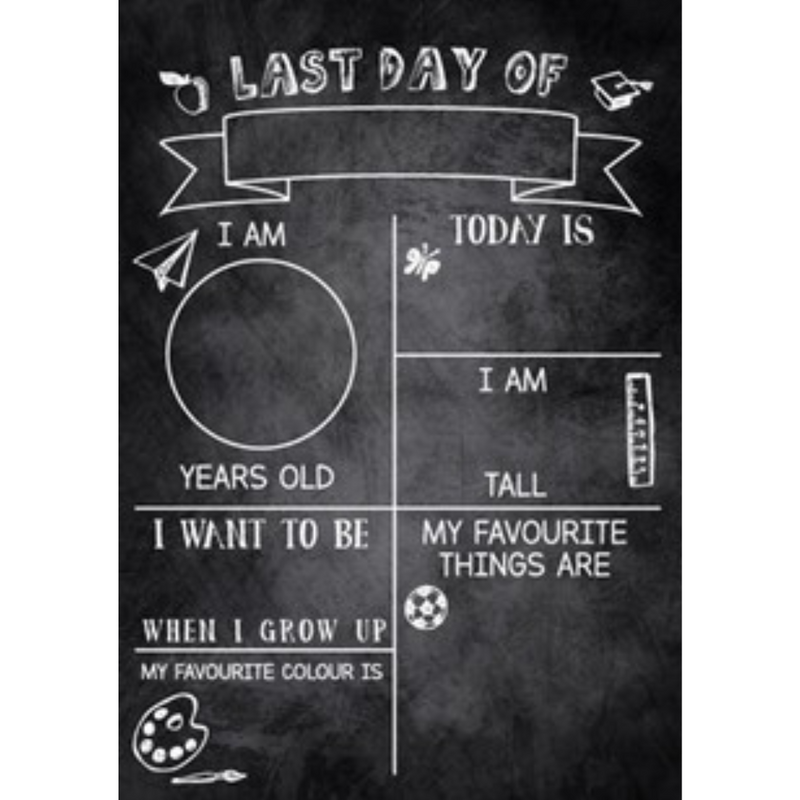 Ronis Double Sided Board A4 Back to School Sign First Day & Last Day