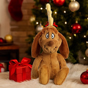 Dr. Seuss Max plush dog with antlers and a red ribbon, 17cm tall.