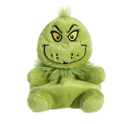 Dr. Seuss Aurora Palm Pals Grinch plush with a mischievous grin, 12cm tall.