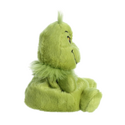 Dr. Seuss Aurora Palm Pals Grinch plush with a mischievous grin, 12cm tall.