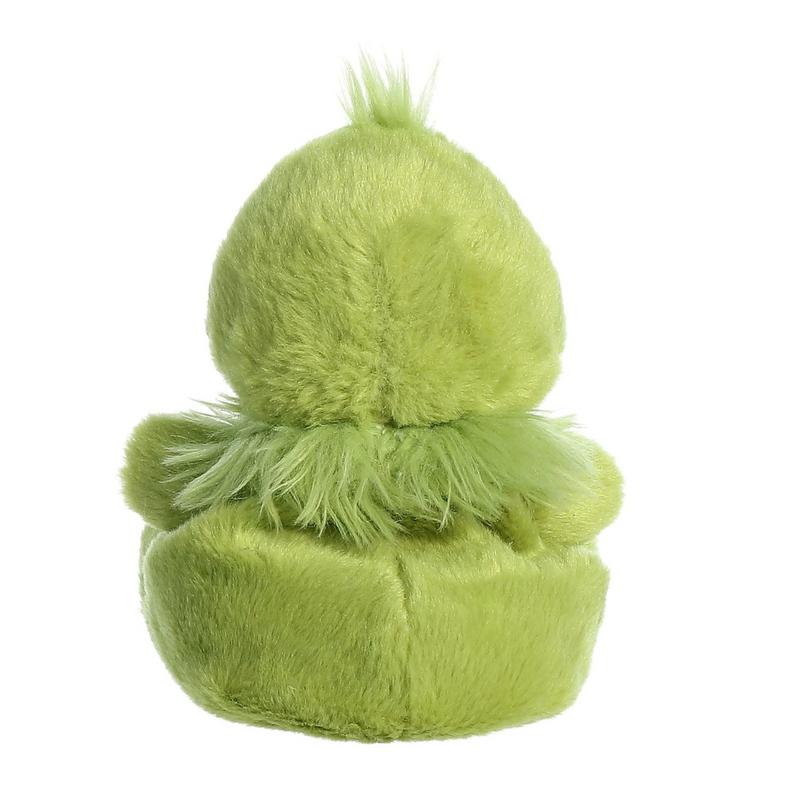Dr. Seuss Aurora Palm Pals Grinch plush with a mischievous grin, 12cm tall.