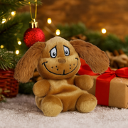 12cm Aurora Palm Pals Max plush toy wearing a reindeer antler, from Dr. Seuss Grinch collection.