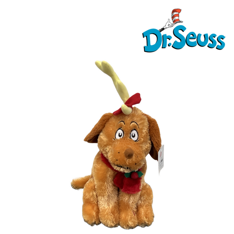 Dr. Seuss Bump and Go Max 36cm toy with antler costume, holiday-themed motorized dog figure