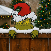 Dr. Seuss Festive Fence Sitter 40cm Grinch in Santa suit with dangling legs