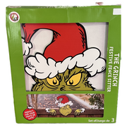 Dr. Seuss Festive Fence Sitter 40cm Grinch in Santa suit with dangling legs