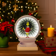 20 cm Dr. Seuss Grinch & Garland Infinity Snow Globe with LED light and swirling faux snow