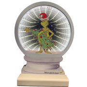 Dr. Seuss Grinch and Tree Infinity Snow Globe 20cm with LED lights and swirling snow inside glass dome