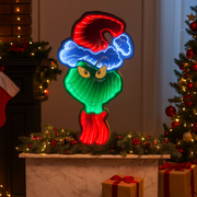 Dr. Seuss Grinch Face 40cm Infinity Hanging Light – Indoor Christmas Decoration with LED Glow.