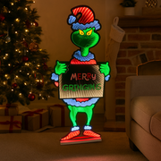 Dr. Seuss 92cm Standing Grinch with infinity LED light effect, indoor Christmas decoration.
