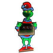Dr. Seuss 92cm Standing Grinch with infinity LED light effect, indoor Christmas decoration.
