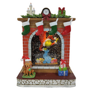 Dr. Seuss Grinch LED Water Spinning Fireplace Scene with glitter and lights, 18x10x26cm Christmas décor