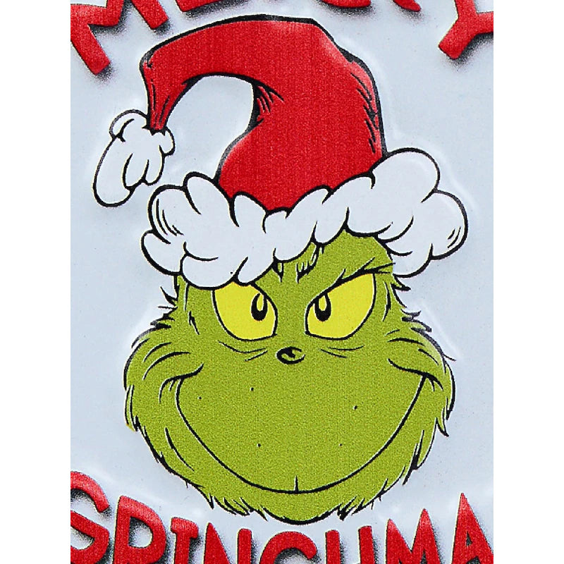 Dr. Seuss Small Metal Sign with “Merry Grinch” design in festive red and green – Grinch holiday decoration, 15x10cm.
