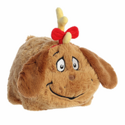 Round Max the Dog Spudsters plush toy with antler headband from Dr. Seuss Grinch collection.