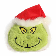 Round Grinch Spudsters plush toy in Santa outfit from Dr. Seuss collection