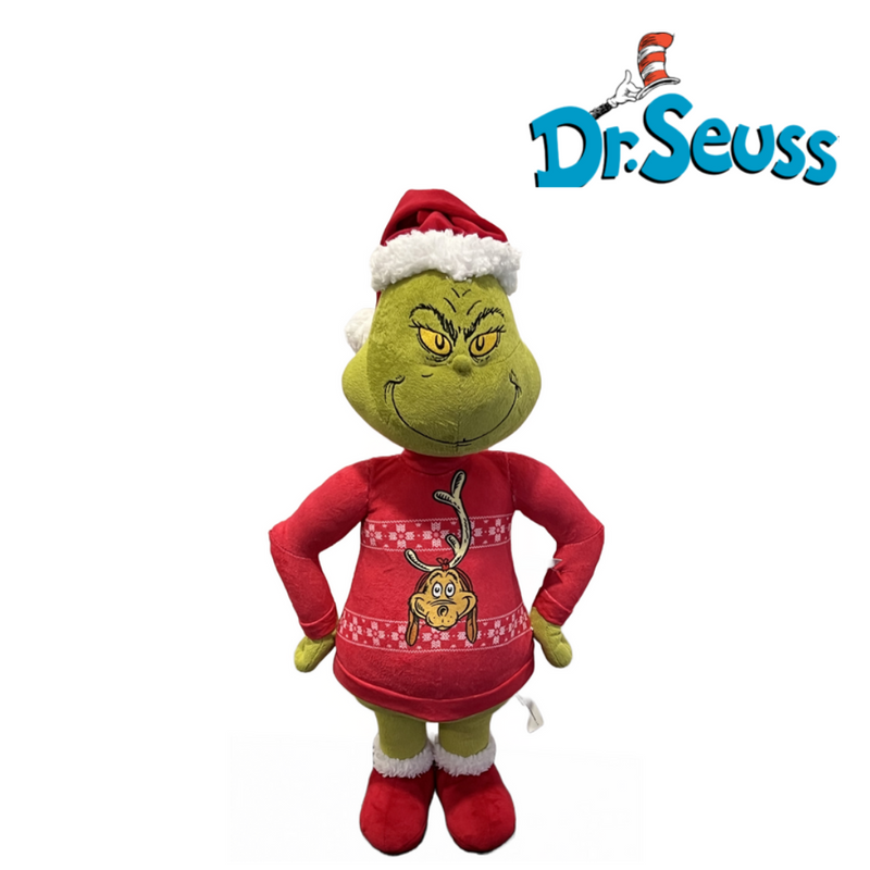 59cm Dr. Seuss Holiday Greeter Grinch Wearing Christmas Sweater with Max Design