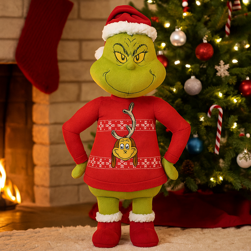 59cm Dr. Seuss Holiday Greeter Grinch Wearing Christmas Sweater with Max Design