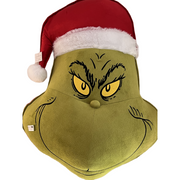 Dr. Seuss 73cm wall hanging Grinch head with red Santa hat and classic expression