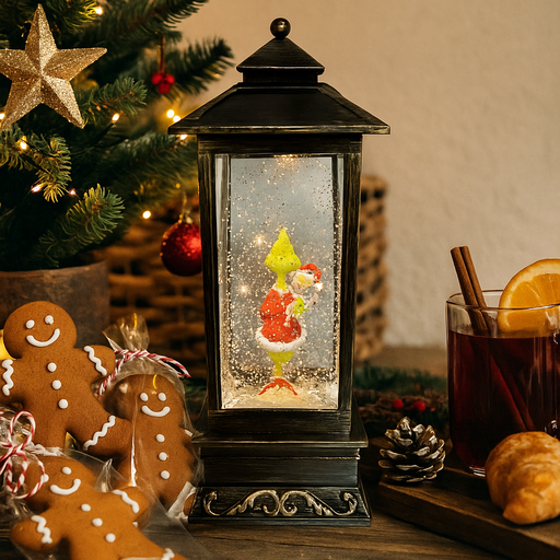 Dr. Seuss Lantern with the Grinch and Cindy Lou Who, 31cm holiday decoration