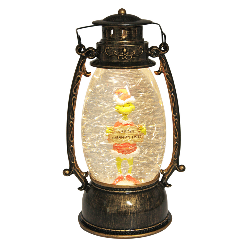 24cm Dr. Seuss Grinch Lantern – "I Am the Naughty List" Light-Up Christmas Decoration