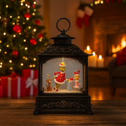 Dr. Seuss 30cm lantern with The Grinch and Cindy-Lou Who inside, glowing LED light and swirling glitter