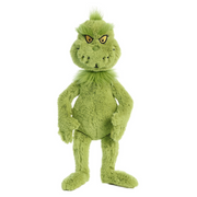 Dr. Seuss 40cm Grinch Plush Toy with Green Fur and Mischievous Smile.