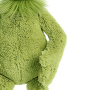 Dr. Seuss 40cm Grinch Plush Toy with Green Fur and Mischievous Smile.